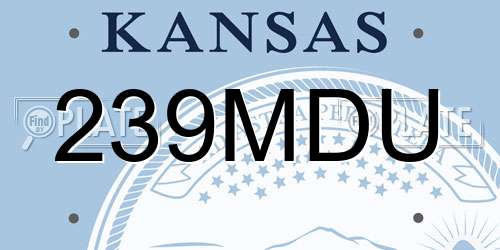 239MDU Kansas License Plate