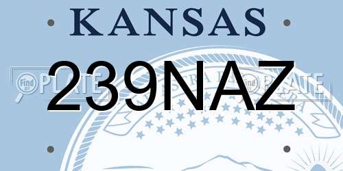 239NAZ Kansas License Plate