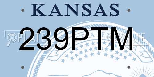239PTM Kansas License Plate