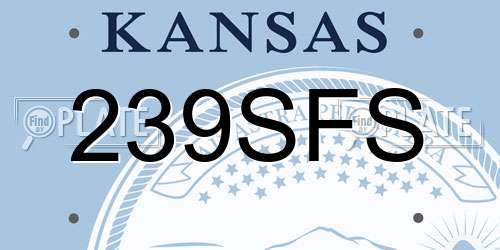 239SFS Kansas License Plate