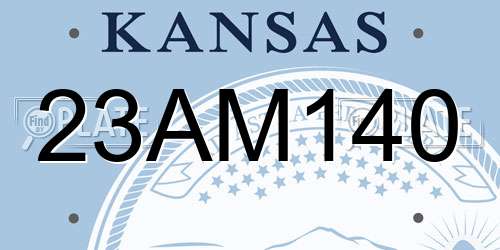 23AM140 Kansas License Plate