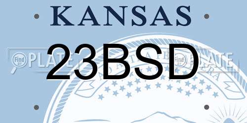 23BSD Kansas License Plate