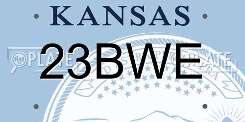 23BWE Kansas License Plate