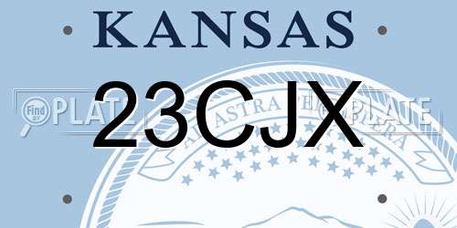 23CJX Kansas License Plate