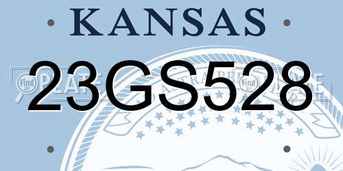 23GS528 Kansas License Plate