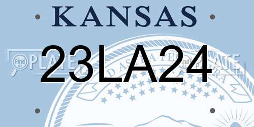 23LA24 Kansas License Plate
