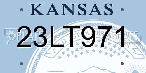 23LT971 Kansas License Plate