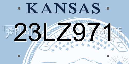23LZ971 Kansas License Plate