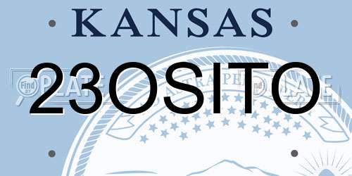23OSITO Kansas License Plate
