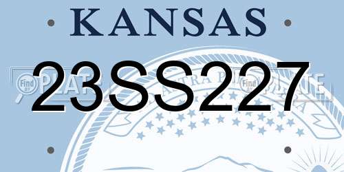 23SS227 Kansas License Plate