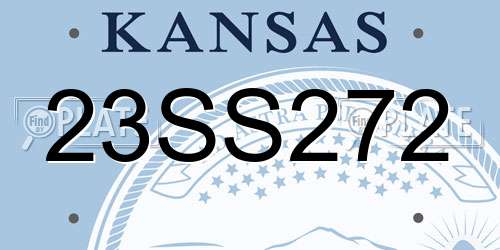 23SS272 Kansas License Plate