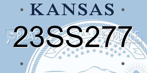 23SS277 Kansas License Plate