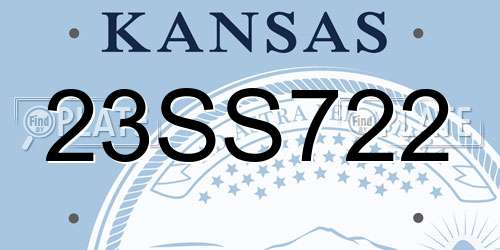 23SS722 Kansas License Plate