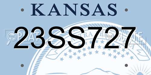 23SS727 Kansas License Plate
