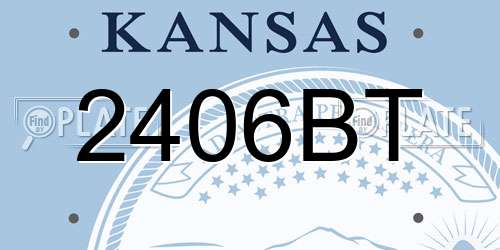 2406BT Kansas License Plate