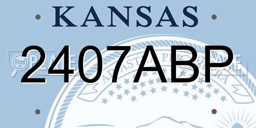 2407ABP Kansas License Plate