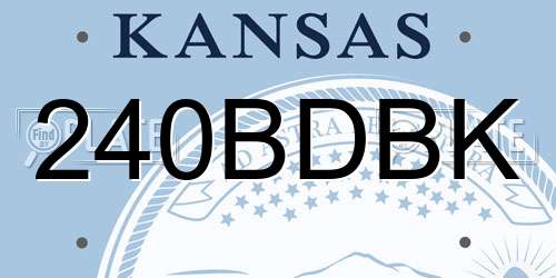 240BDBK Kansas License Plate