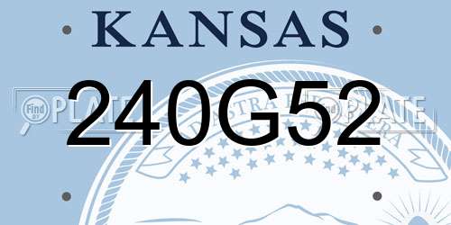 240G52 Kansas License Plate