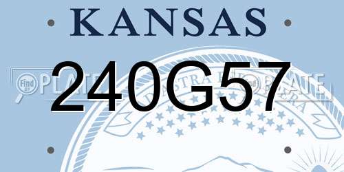 240G57 Kansas License Plate