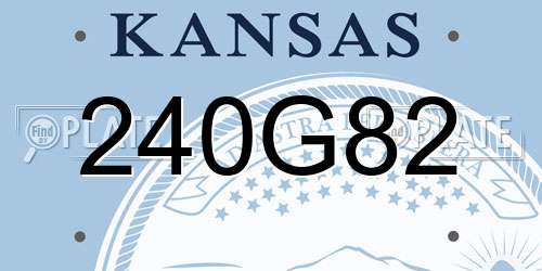 240G82 Kansas License Plate