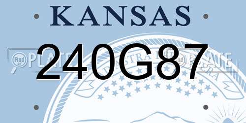 240G87 Kansas License Plate