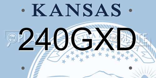 240GXD Kansas License Plate