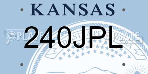 240JPL Kansas License Plate