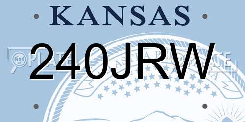 240JRW Kansas License Plate