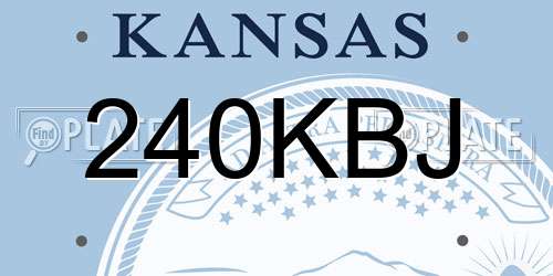 240KBJ Kansas License Plate