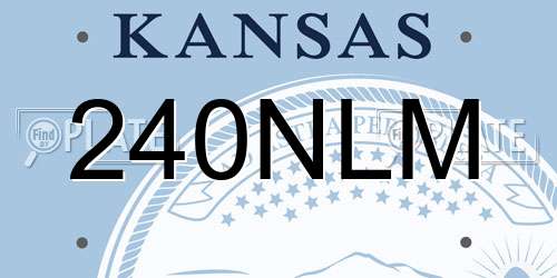 240NLM Kansas License Plate