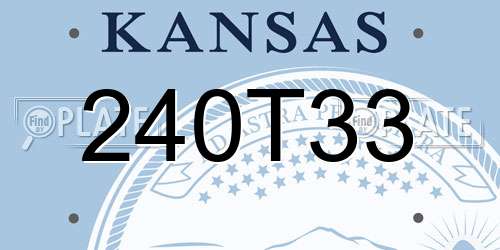 240T33 Kansas License Plate