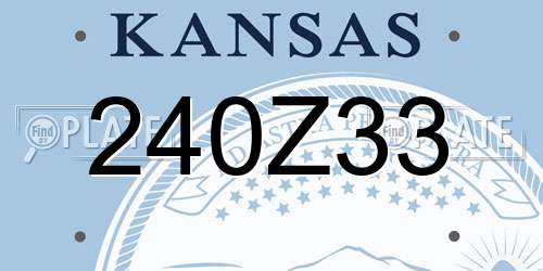 240Z33 Kansas License Plate