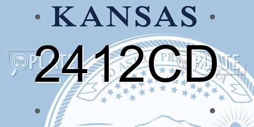 2412CD Kansas License Plate