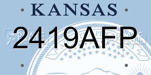 2419AFP Kansas License Plate