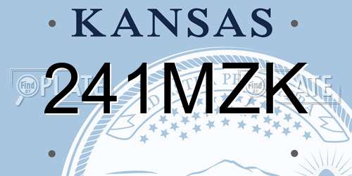 241MZK Kansas License Plate