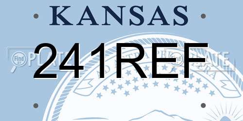 241REF Kansas License Plate