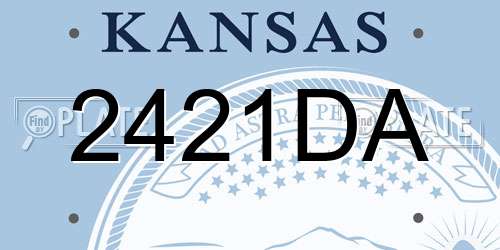 2421DA Kansas License Plate