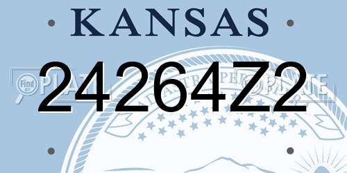 24264Z2 Kansas License Plate