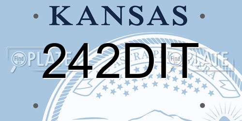 242DIT Kansas License Plate