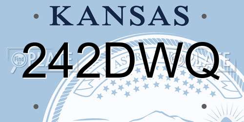 242DWQ Kansas License Plate