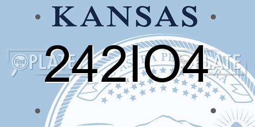 242IO4 Kansas License Plate