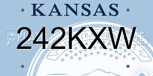 242KXW Kansas License Plate