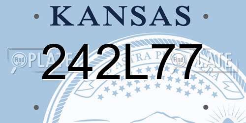 242L77 Kansas License Plate