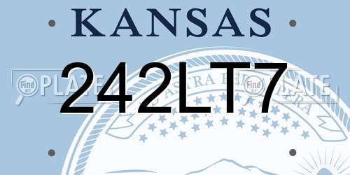242LT7 Kansas License Plate