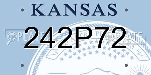 242P72 Kansas License Plate