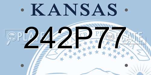 242P77 Kansas License Plate