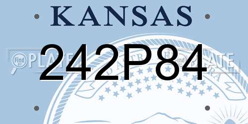 242P84 Kansas License Plate