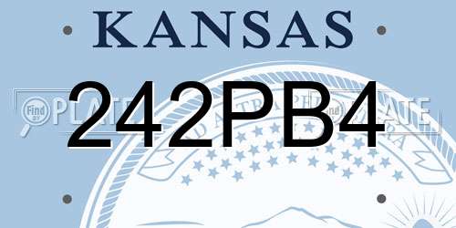 242PB4 Kansas License Plate