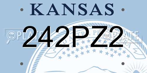 242PZ2 Kansas License Plate
