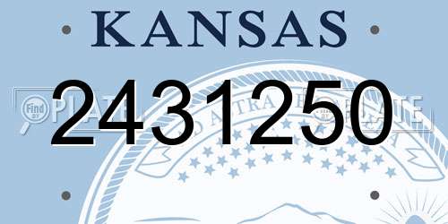 2431250 Kansas License Plate